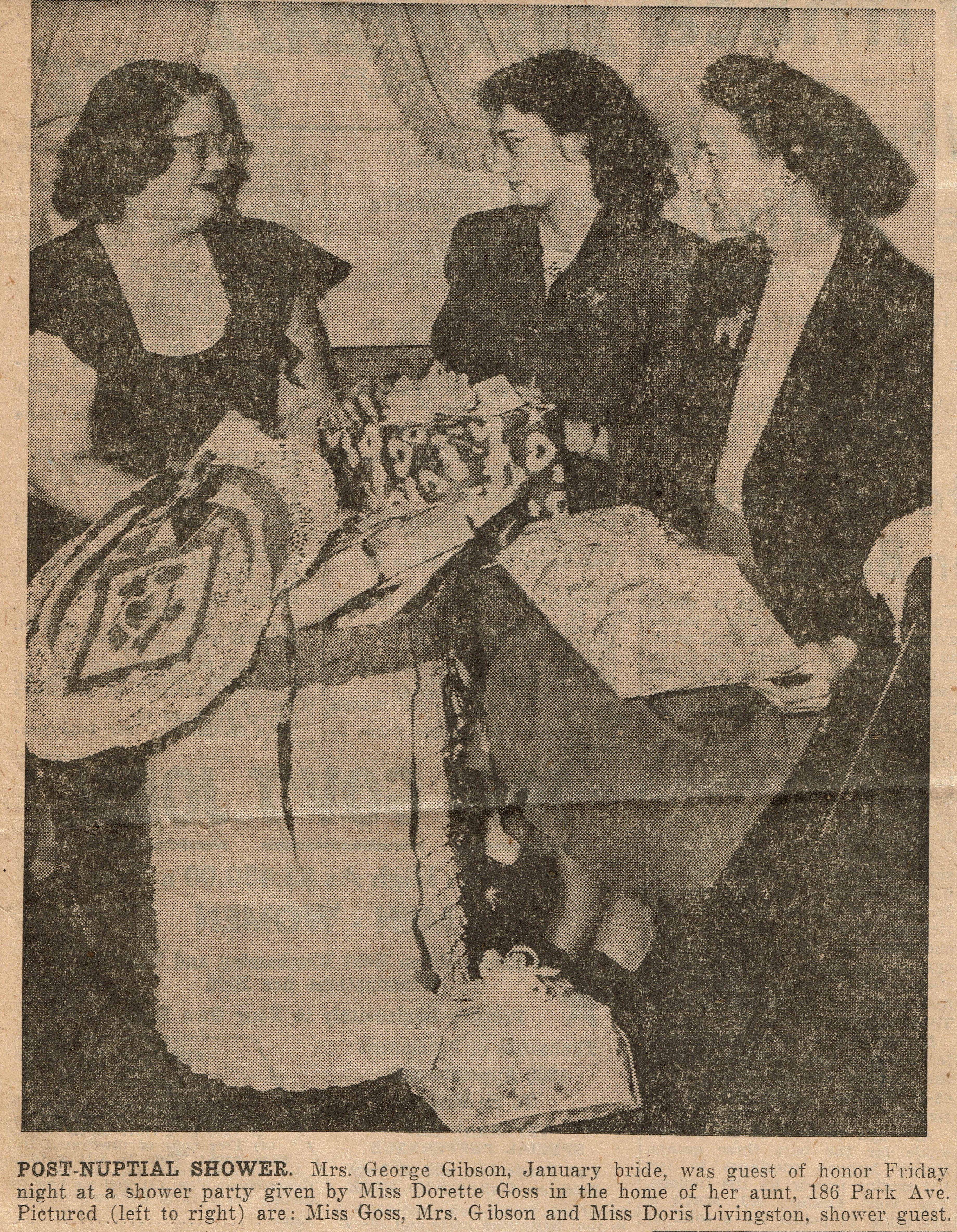 Photo of Dorette Goss, Anne Thompson Gibson McCard, and Doris 
        Livingston