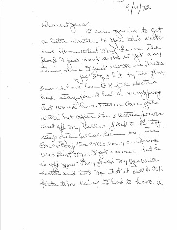 Image of p1 of a 1972 letter from Lillian LOSEY Preston to Jessica HOPYT Thompson