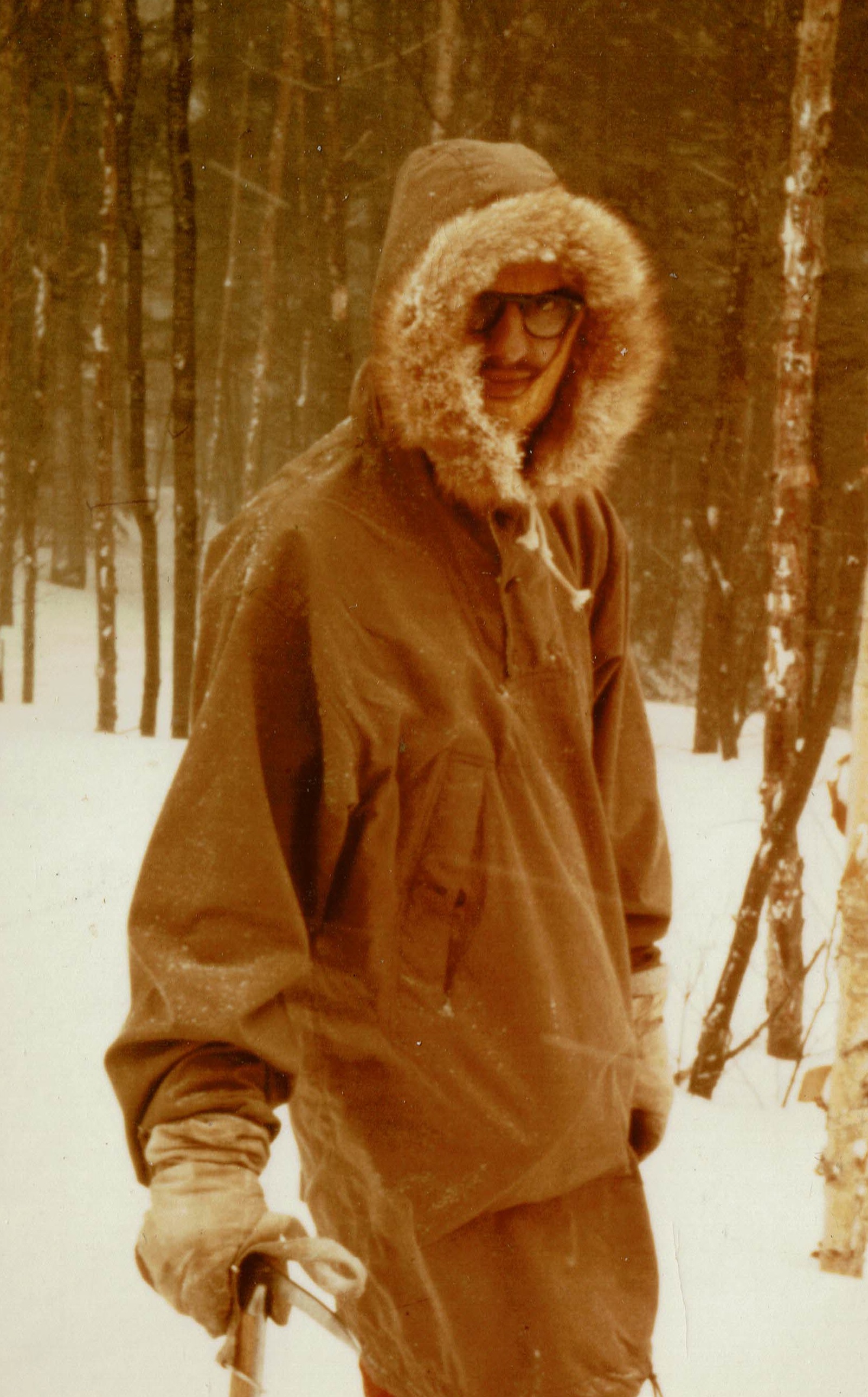 Photo of Bill Thompson winter mountaineering, 1956