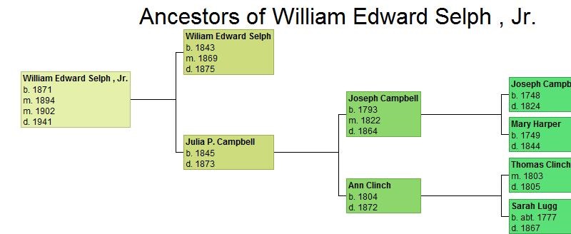 Diagram of Will's family tree